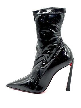 Christian Louboutin CONDORA Stretch 100 Patent Ankle Bootie Boots Heels